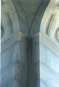 View of interior water damage in the Pennsylvania Memorial